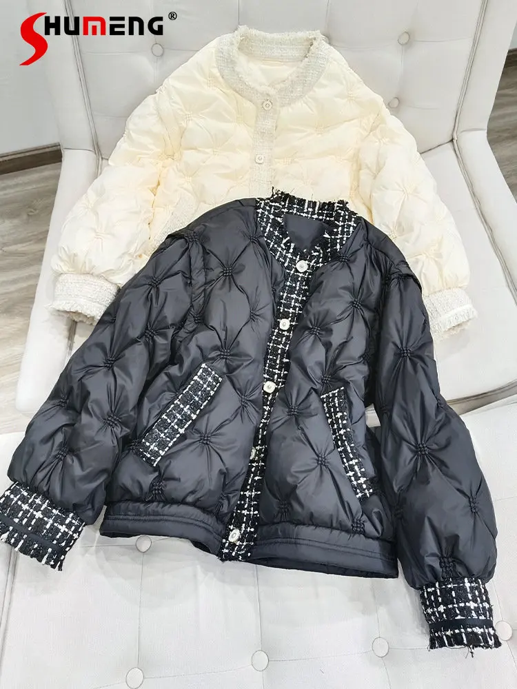 Heavy Industry Woven Single-breasted Down Jacket Women Parkas Short Loose Fashion Thick Warm Cotton Coat Tide Winter New Clothes