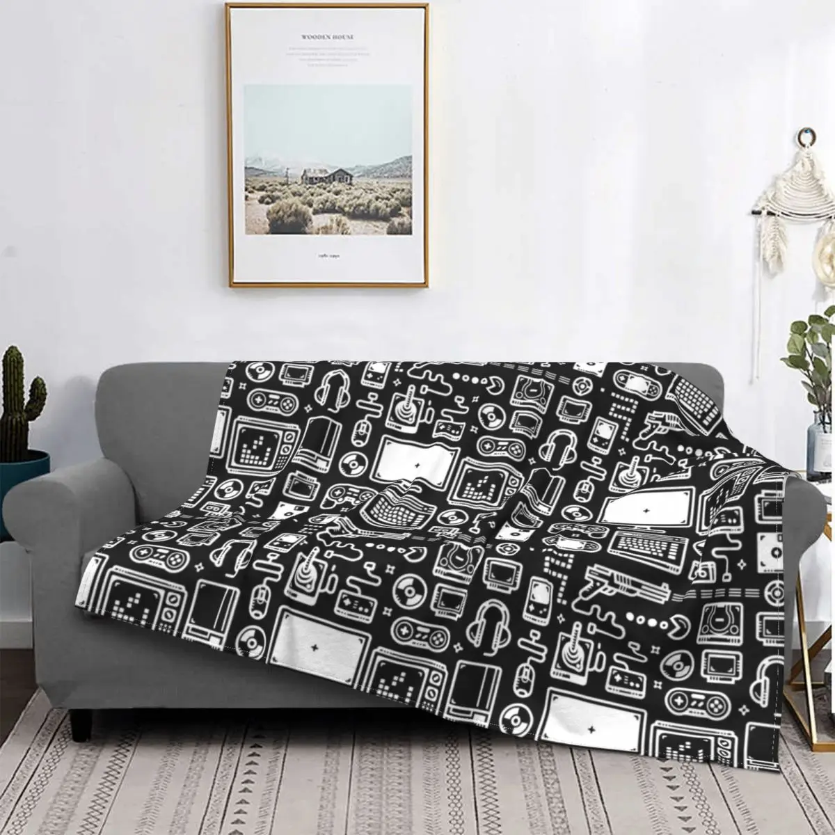 

Флисовое покрывало в стиле ретро