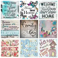 5D Full Diamond Painting Kit Text Love Family Crafts Diamond Embroidery Diy Wall Cross Stitch Living Room Bedroom Art Home Decor