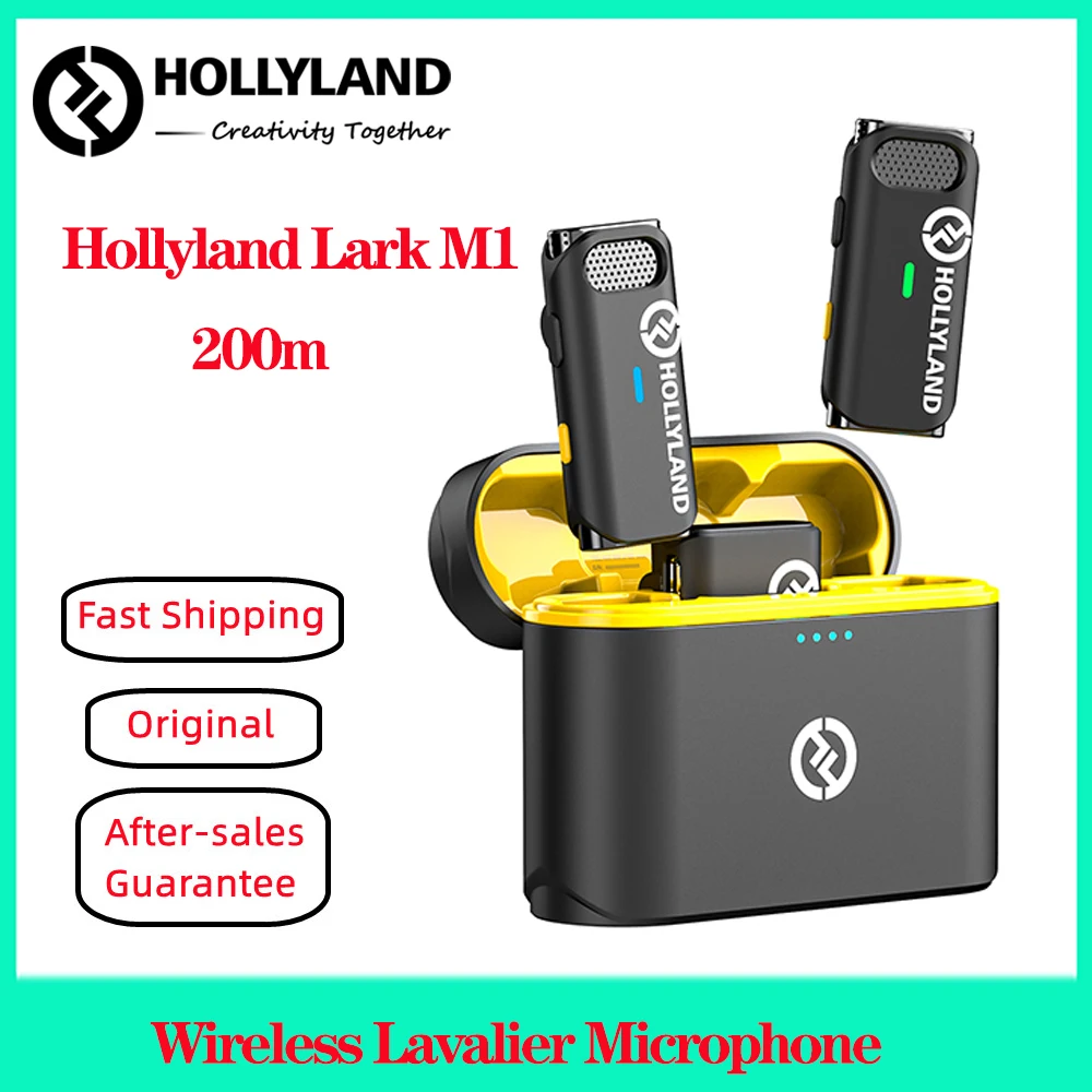 Беспроводной петличный микрофон Hollyland Lark M1, 8 часов работы от аккумулятора, Диапазон 200 м для интервью, беспроводной микрофон для прямой трансляции
