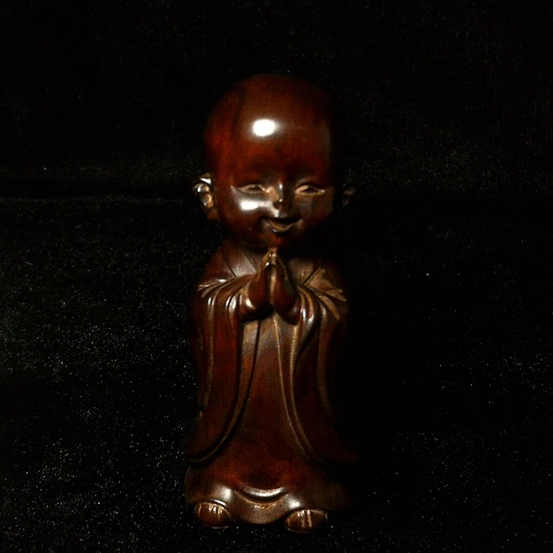 

YIZHU культиватор искусства высота 8,3 см старая китайская будка ручная резная милая фигурка мальчика лата статуя украшение для стола Подарочная коллекция