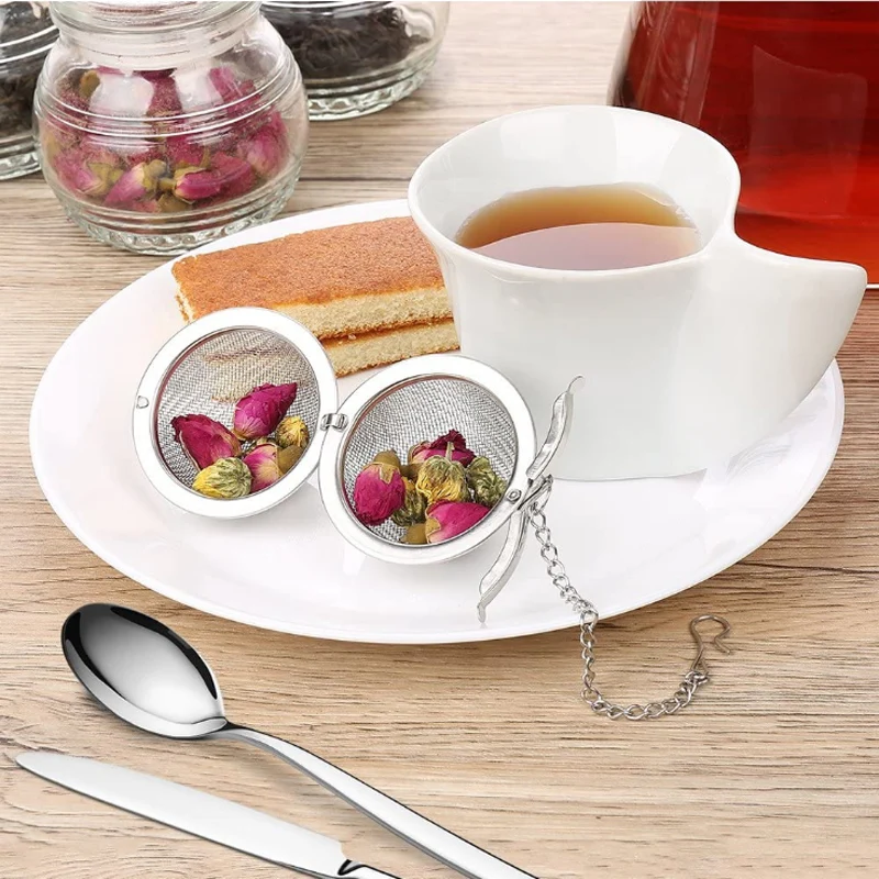 Tea Strainer Stainless Steel Infuser For Tea Brewing Sphere Locking Spice Tea Ball Mesh Tea Sieve Strainers Kitchen Accessories images - 6