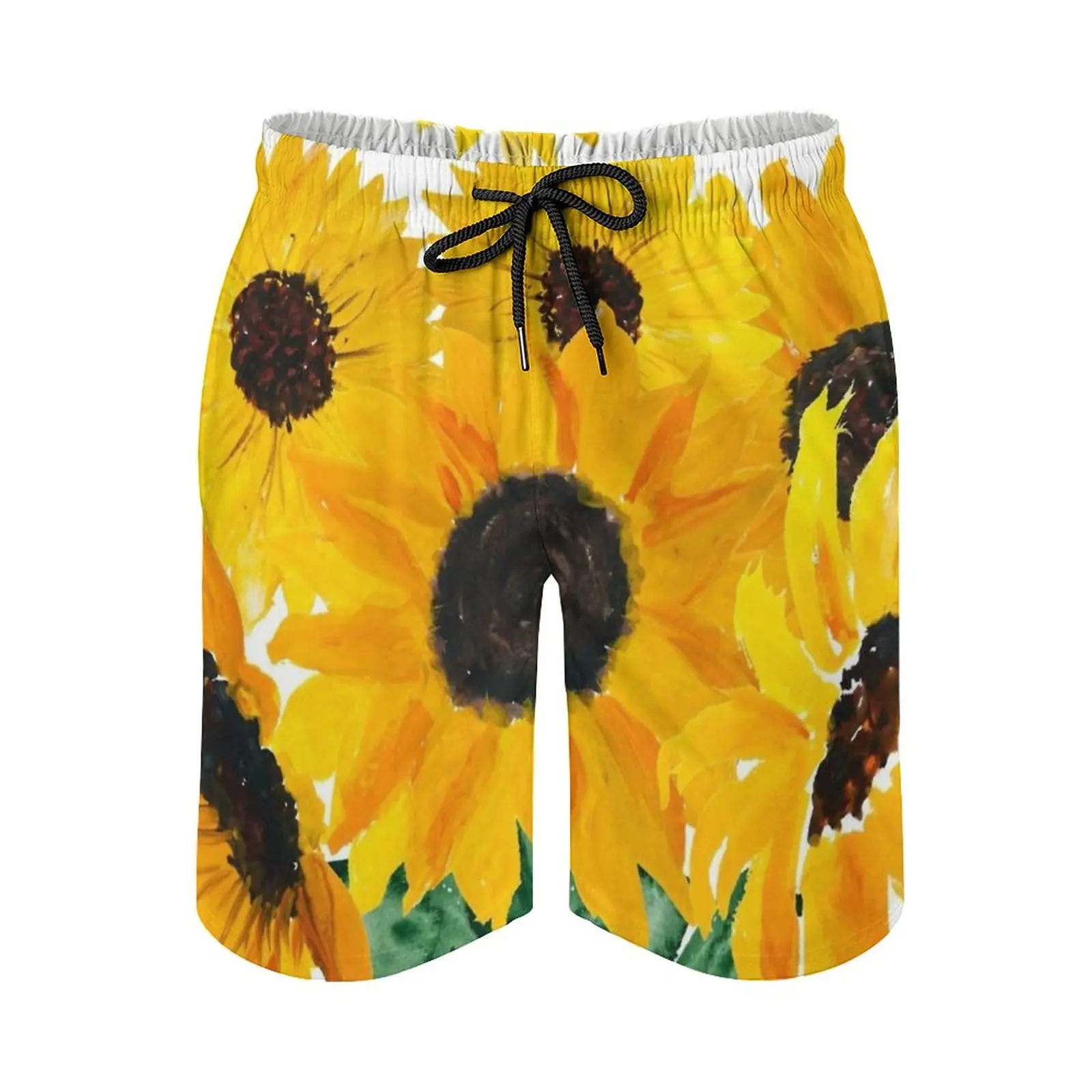 

Painted Sunflower Bouquet Men's Sports Short Beach Shorts Surfing Swimming Boxer Trunks Bathing Painted Sunflower Bouquet