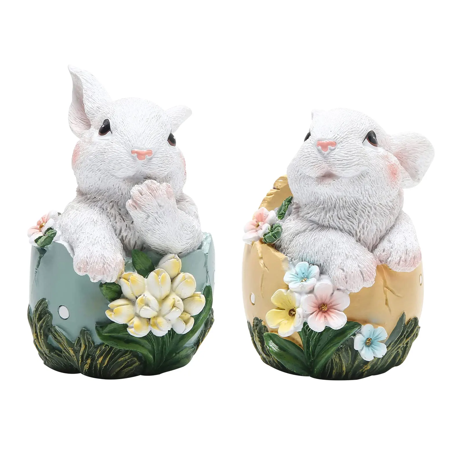 

Bunny in Easter Egg, Spring Easter Decoration, Rustic Country Resin Rabbit, Tabletop Figurine Statue, Home Party Holiday Decor