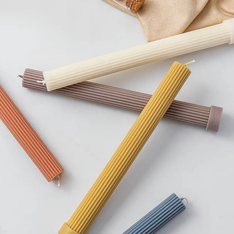 Разноцветная твердая ароматерапевтическая свеча романтическая длинная из