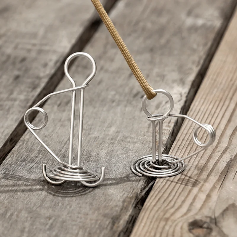 

Octopus Shaped Deck Anchor Peg Hooks Fishbone Stainless Steel Durable Rope Buckle Awning Tent Stakes Hook Board Peg for Camping