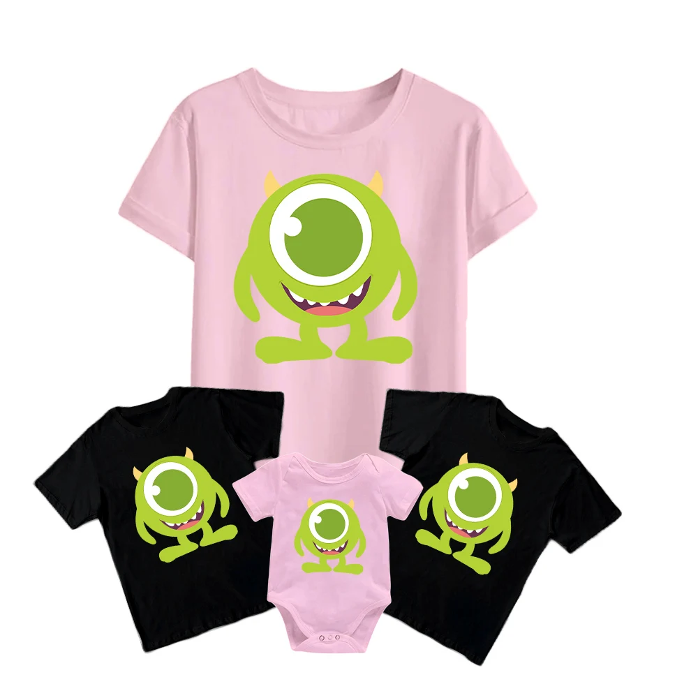 

Mike Wazowski Cool Monsters University Дисней футболки дети с коротким рукавом для маленьких девочек и мальчиков детские ползунки семейные комплекты для взр...
