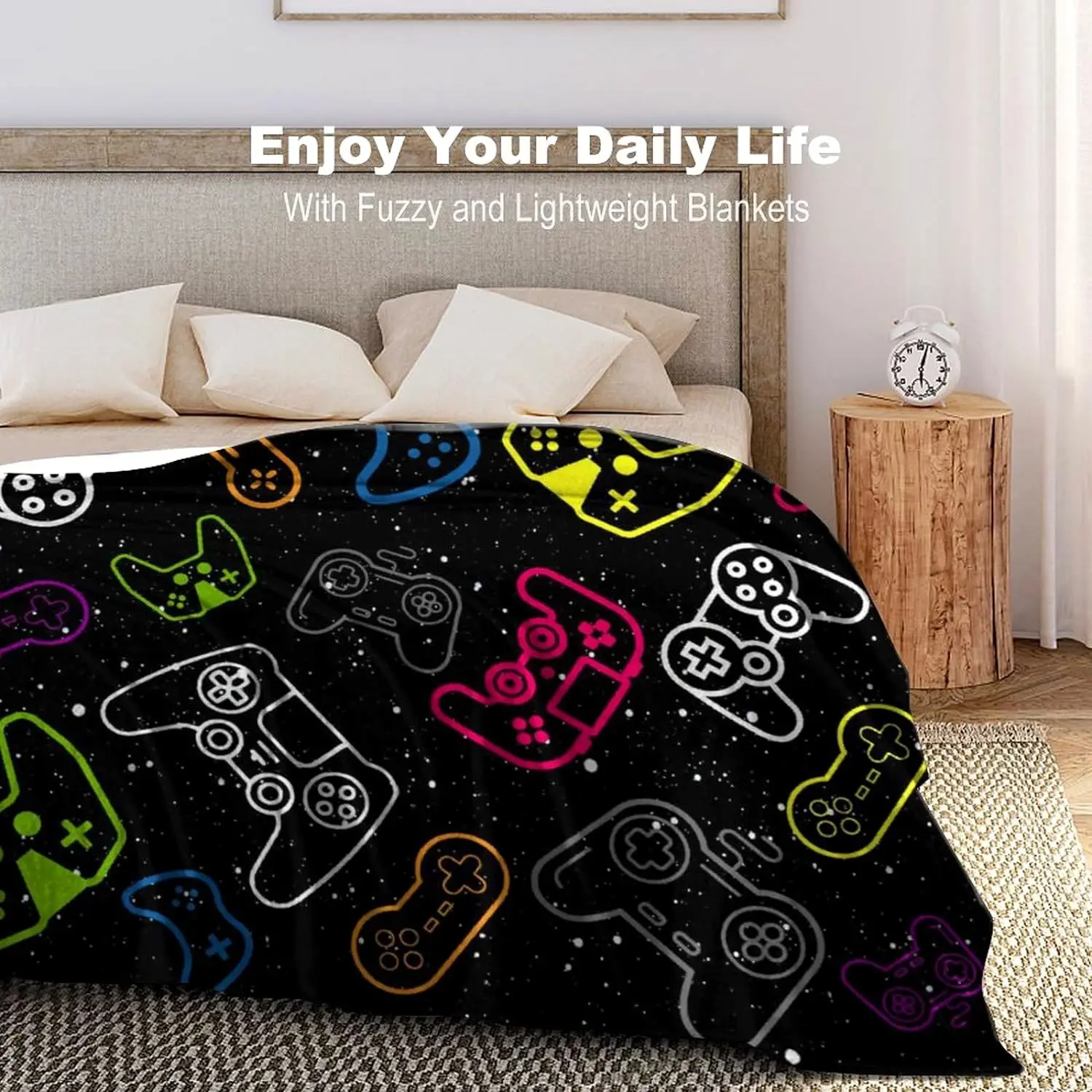 Игровое одеяло мягкий плед с фланцем для электронных игр мальчиков и девочек