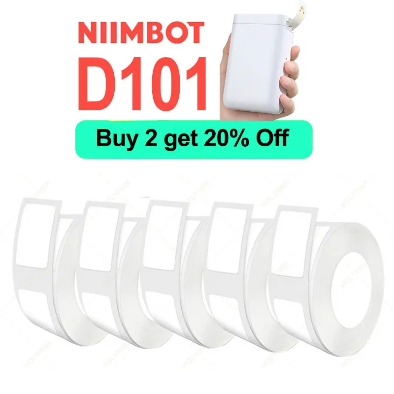NIIMBOT D101 D11 0 Mini White Printer Label Sticker Anti-Oil Waterproof Tear-Resistant for Supermarket Price Label Roll Paper