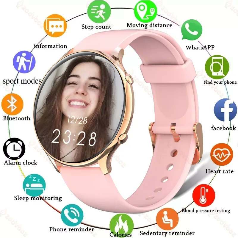 

2021 New Fashion Smart Watch Ladies Heart Rate Blood Pressure Multifunctional Sport Watch Men Woman Waterproof Smartwatch Women
