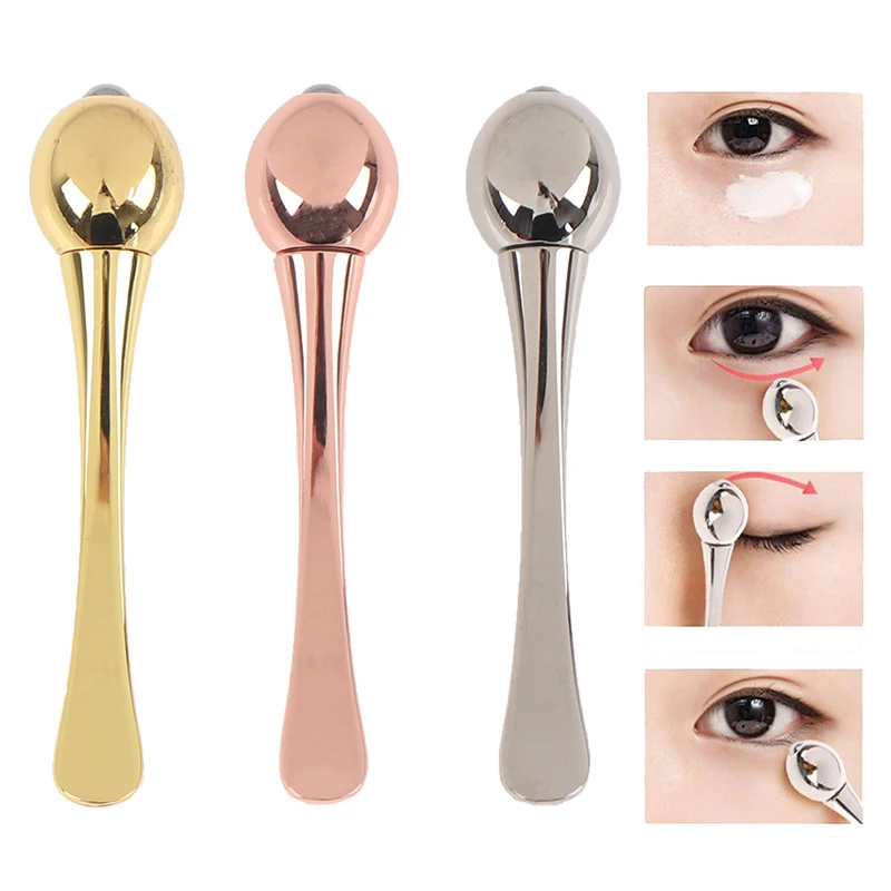 

Alloy Metal Eye Cream Applicator Cosmetic Spatulas Roller Massager Stick Spoon
