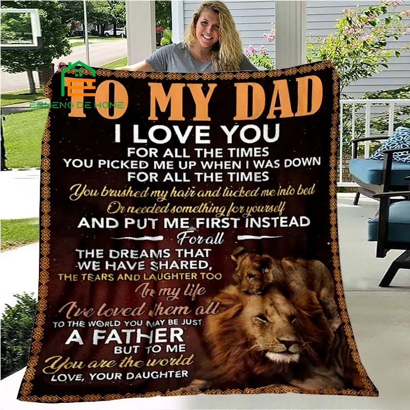 

Dad Letter Blanket To My Dad Never Forget That I Love You Life Is Filled with Hard Times Dad Lion Brown Premium Blanket 5 Sizes