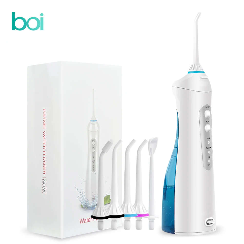 

Boi Powerful Dental Flosser Irrigator Usb Rechargeable Portable Oral Irrigator Tartar Remover Water Pick Jet Teeth Cleaner