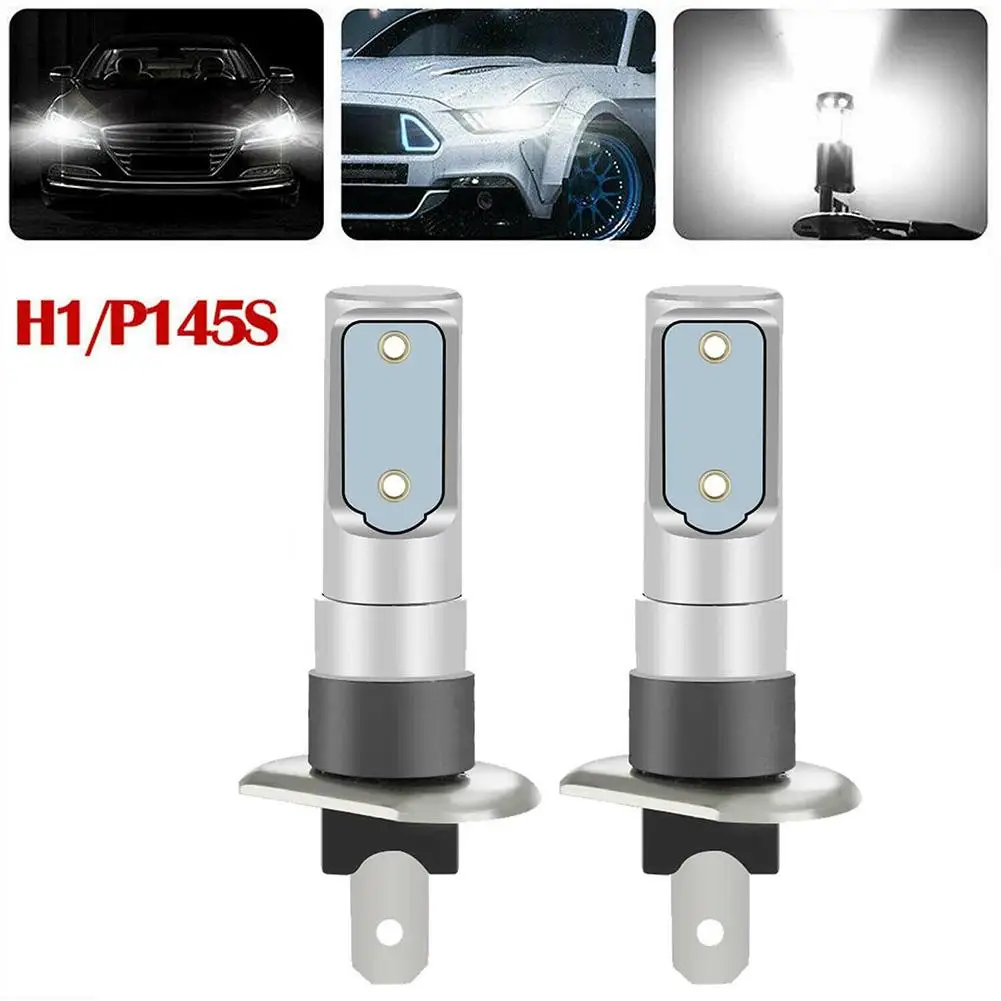 

2 Pcs LED Headlight Bulbs Kit H1 6000k Ultra White 55W 8000lm Car Fog Light Driving Lamp IP68 Waterproof Headlight Bulb