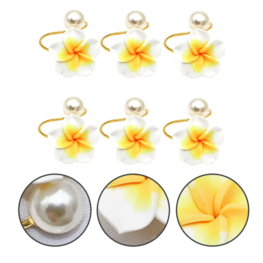 

6pcs Household Napkin Buckles Delicate Serviette Buckles Flower Serviette Rings