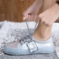 womens sneakers diamond flat shoes crystal jelly sole sneakers fashion casual womens shoes mesh breathable walking shoes