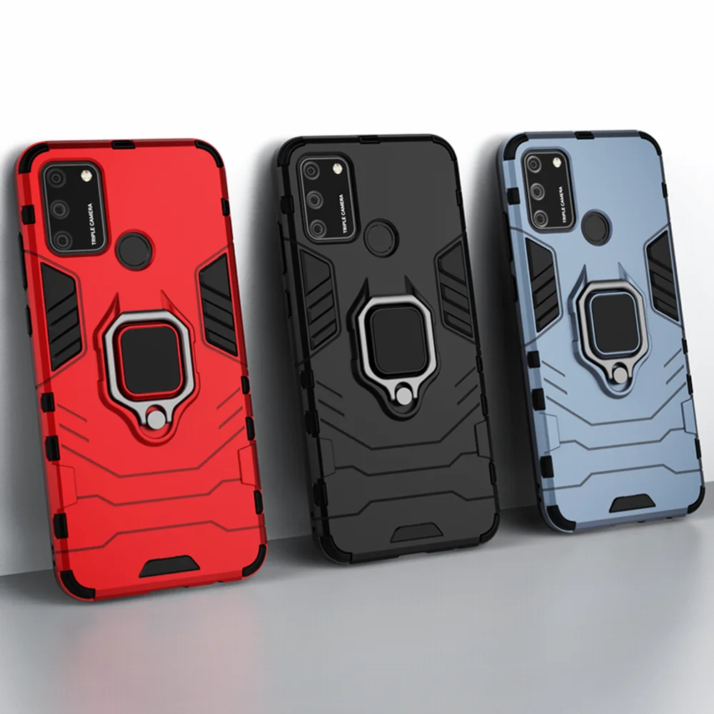 

Shockproof Armor Case For Huawei Honor 9A Case Ring Holder Stand Phone Cover For Huawei Honor 9A 9 A Honor9A MOA-LX9N Cases 6.3"