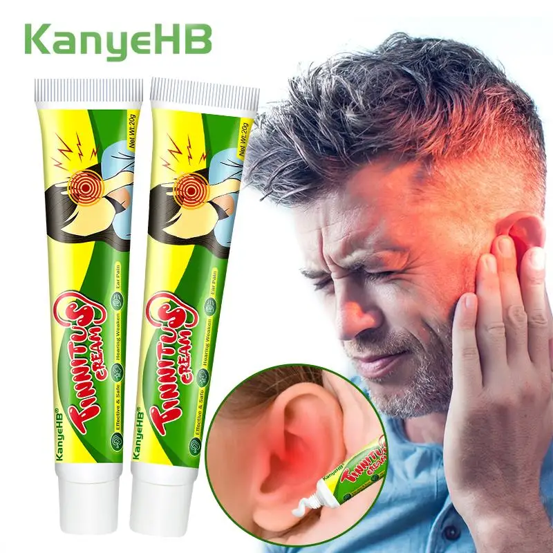 

2Pcs Ear Ringing Relieve Cream Deafness Tinnitus Ear Itching Earache Health Care Treatment Ointment Herbal Medical Plaster A1035