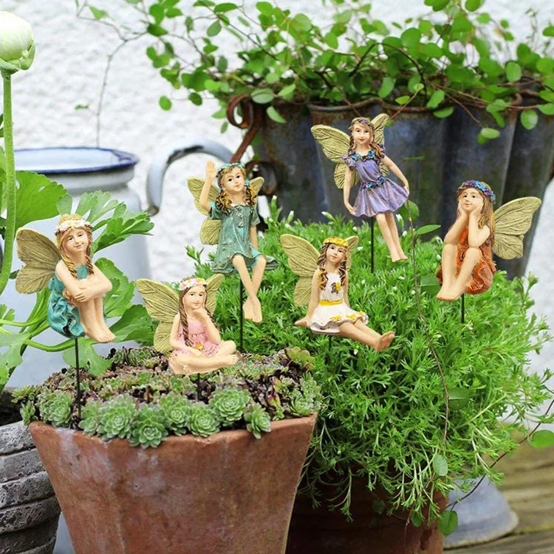 

Fairy Garden - 6pcs Miniature Fairies Figurines Accessories for Outdoor Decor