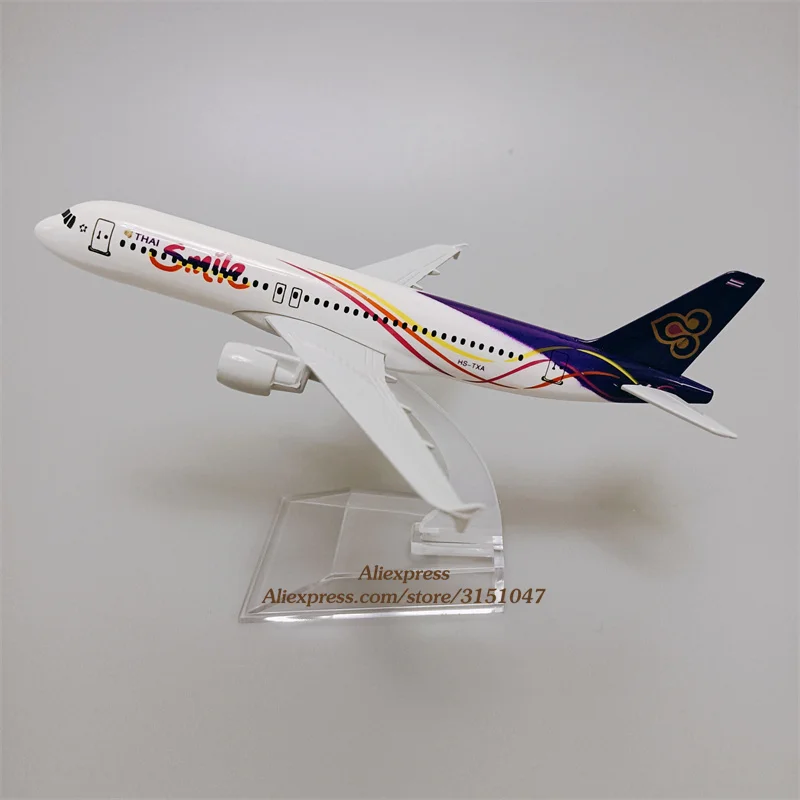 

Модель самолета из металлического сплава Air Smile, модель самолета из Тайланда Аэробус 320, модель самолета со стойкой, подарки для детей, 16 см