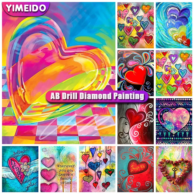 

YIMEIDO AB Diamond Painting Landscape Colorful Full Drill DIY 5D Diamond Embroidery Love Cross Stitch Mosaic Rhinestone Kit Gift