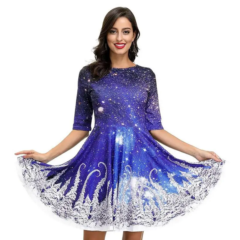 

Christmas Dress Interesting Pattern Christmas Dress Women Christmas Dresses For Women Elegant Homecoming Dress Fashion O-Neck