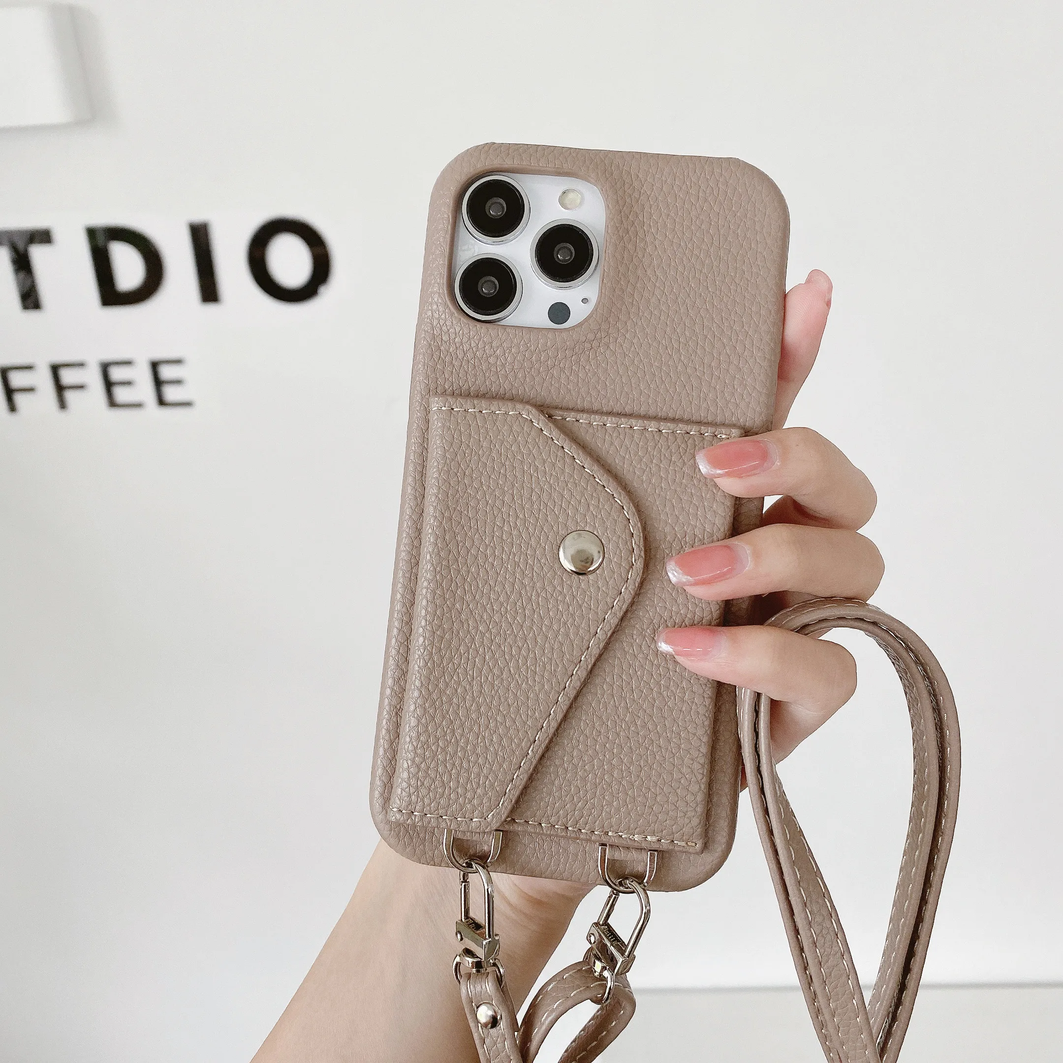 Luxury Crossbody strap lanyard wallet leather case for iPhone 13 12 11pro 14pro max 12mini xr xs 6p 7 8 card holder phone cover