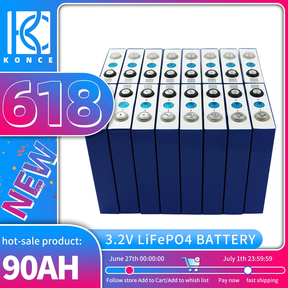 

1/4/8/16/32 шт., аккумуляторные батареи 3,2 В, 90 Ач