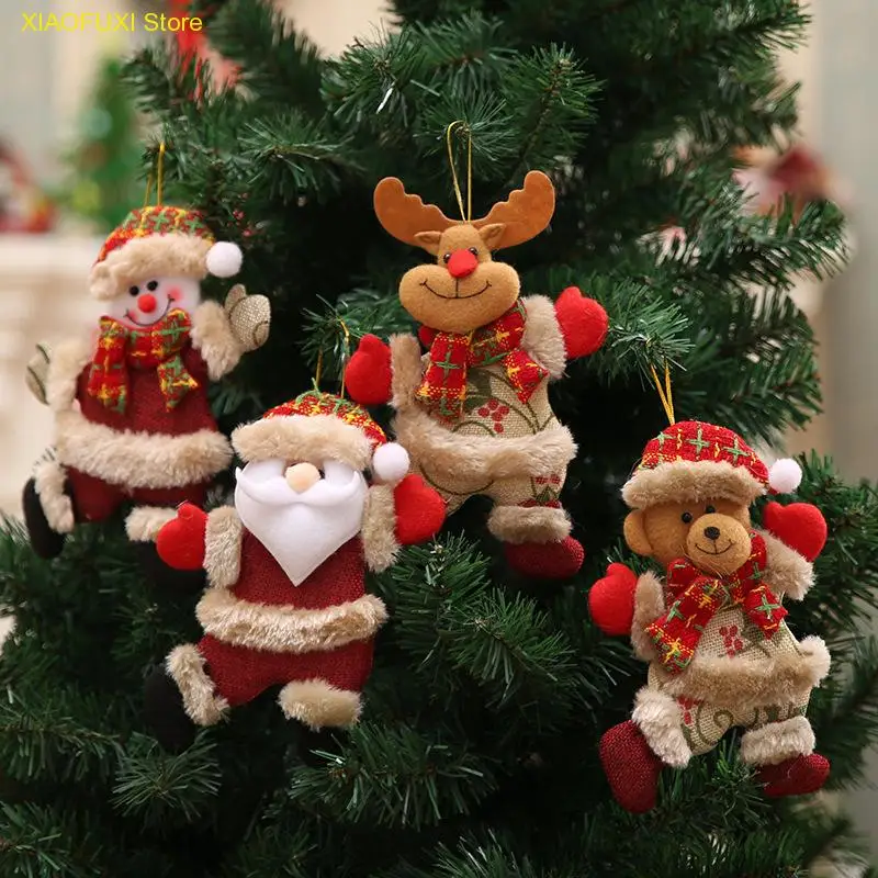 

New Small dolls Christmas tree decorations pendant Christmas day children's small gifts hanging lanyard dolls