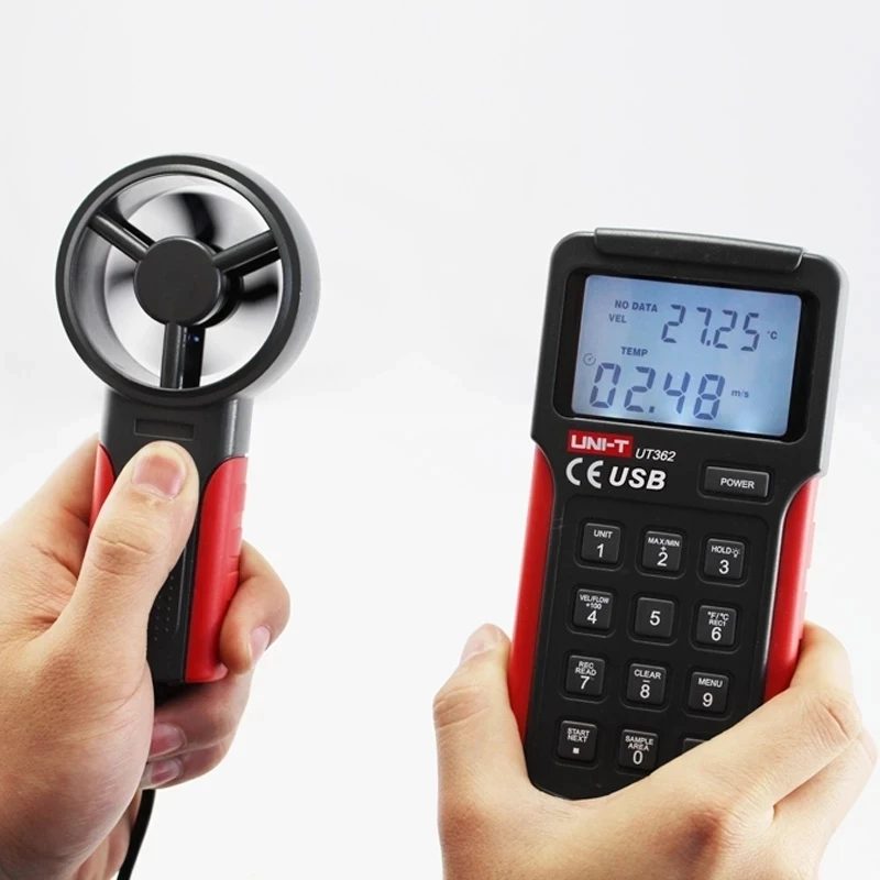 

UNI-T UT362 Professional Digital Anemometer Measure Wind Temperature Wind Speed and Volume Selectable