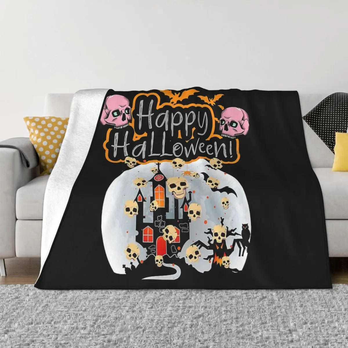 

Одеяла на Хэллоуин с рисунком кораллового флиса