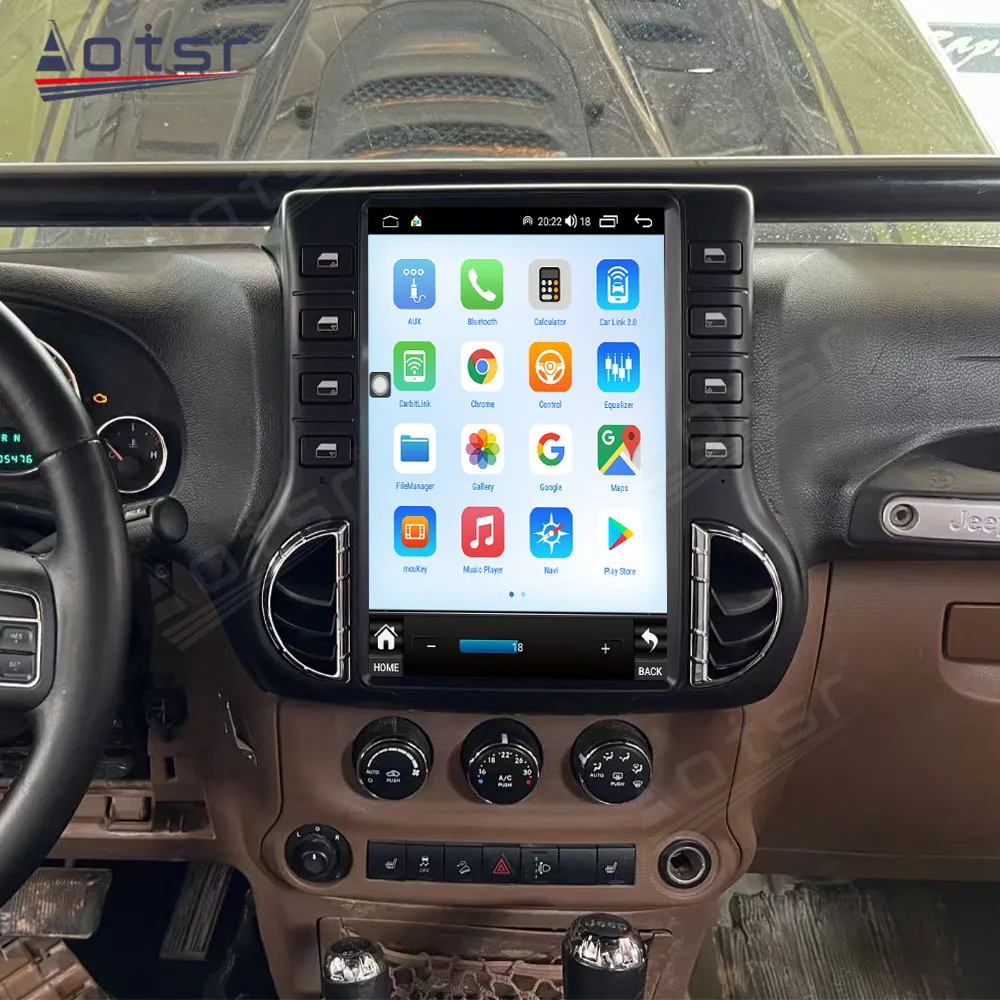 Android 13 256G Tesla стильное автомобильное радио для Jeep Wrangler 3 JK 2011-2017 Carplay GPS SIM стерео