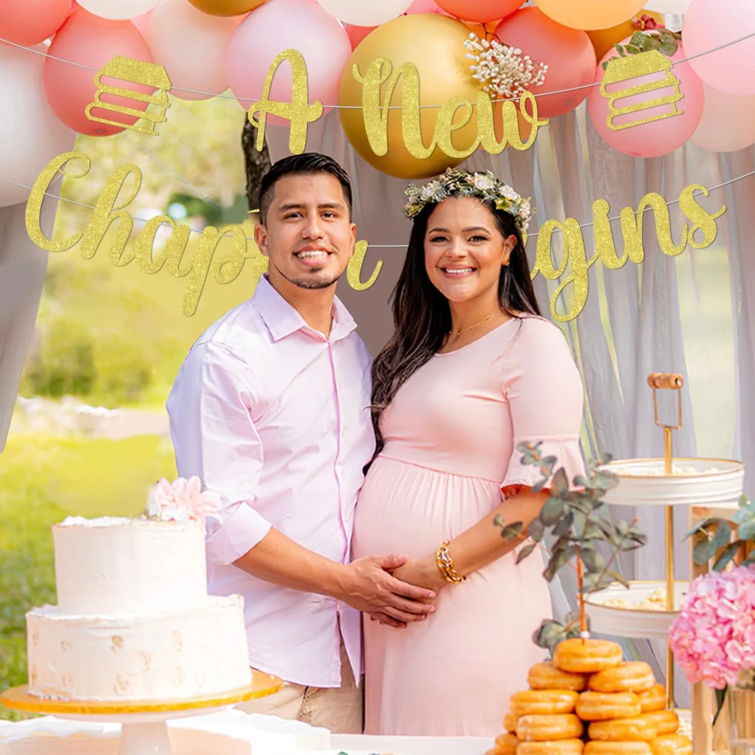 Сюрприз новая глава для начинающих баннер с золотым блеском тема книги украшения