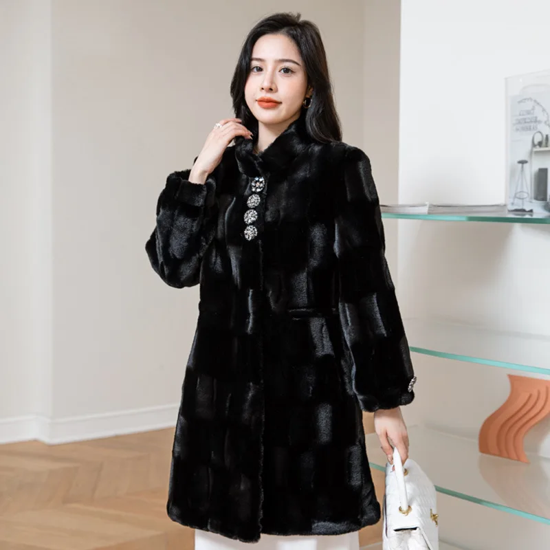 Winter Jacket Women 2022 New High Quality Loose Long Faux Fur Coat Office Lady Thick Double Faced Fur Parkas Famale Clothing