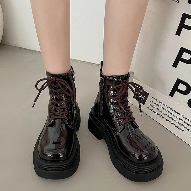 Женские ботинки до середины икры Rock Shoes белые низкие для женщин черные осенние