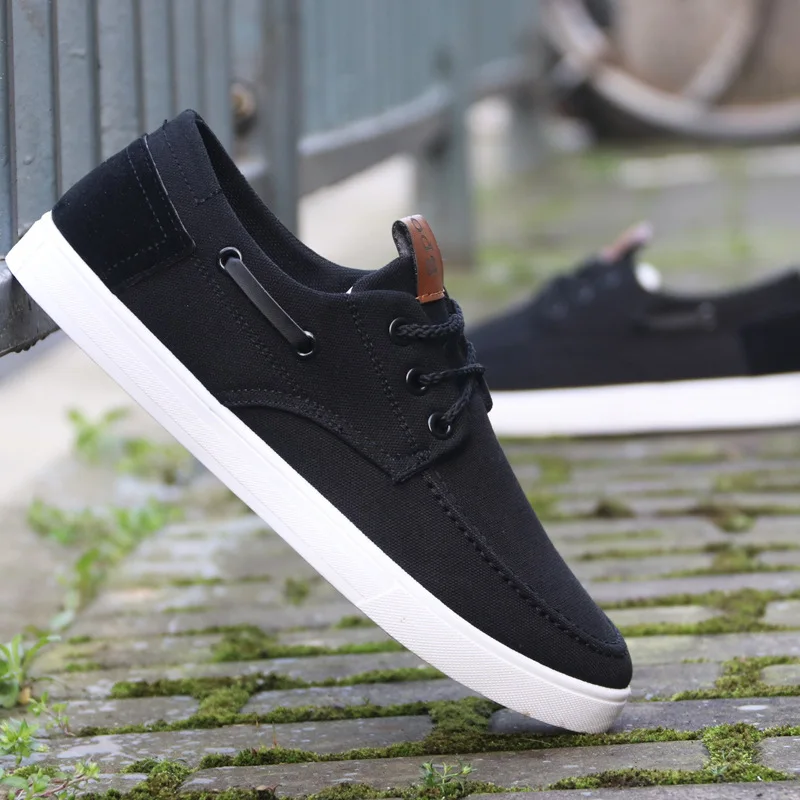 

2022 Summer Breathable Men's Shoes Casual Lace Up Canvas Shoes Men's Sneakers High Quality Comfortable Non-Slip Flat Shoes