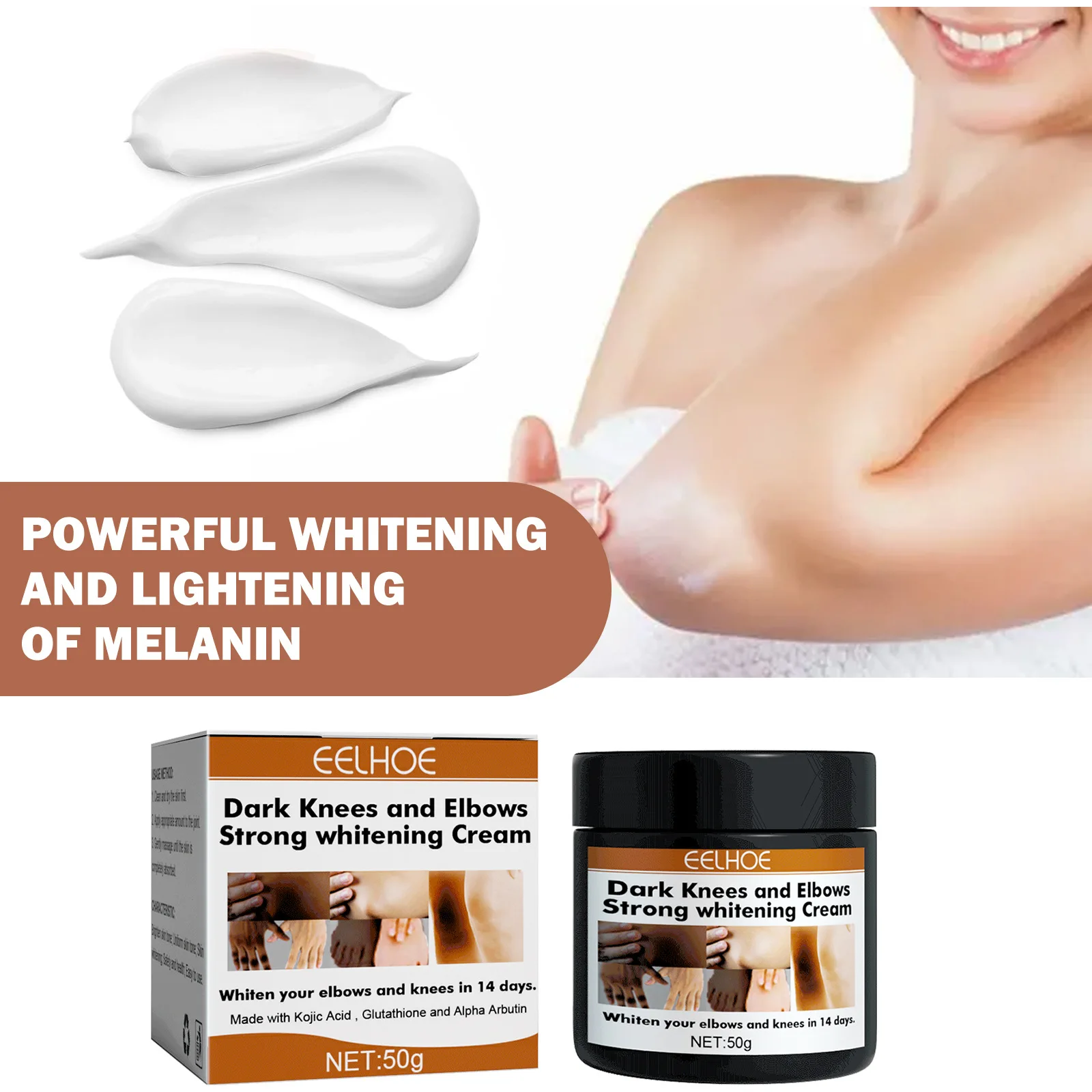 

Black, bright and white cream for joints, melanin fading for neck, elbow and knee, exfoliating and whitening cream 1pcs