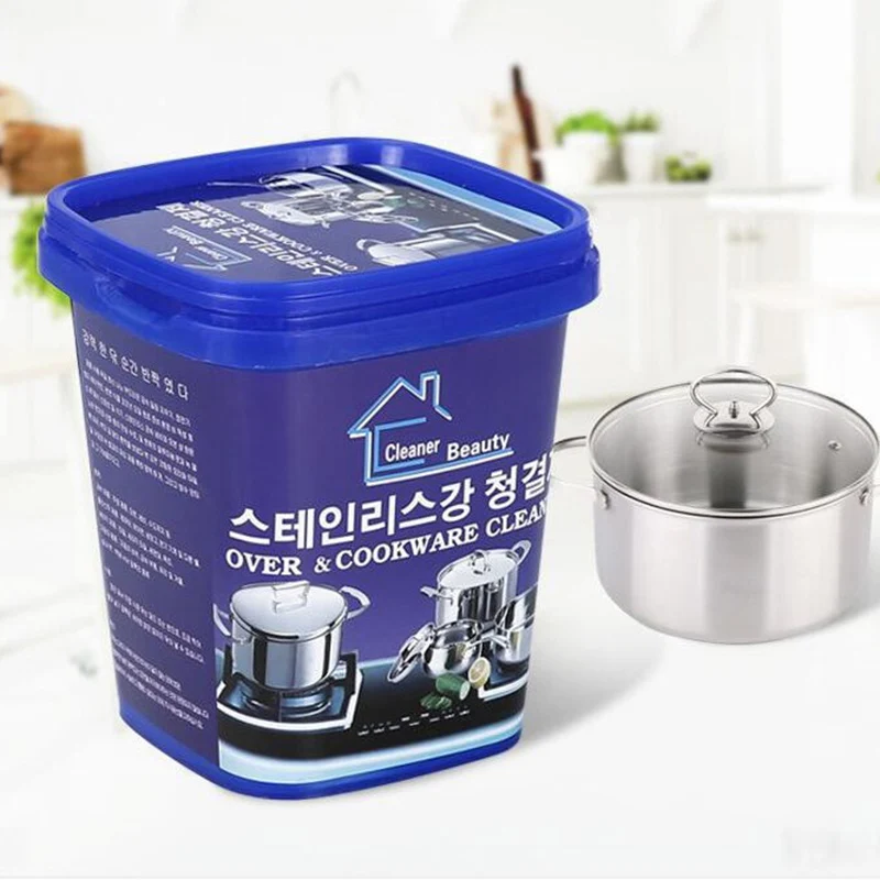 

500ML Powerful Stainless Steel Cookware Cleaning Paste Household Kitchen Cleaner Washing Pot Bottom Scale Strong Cream Detergent