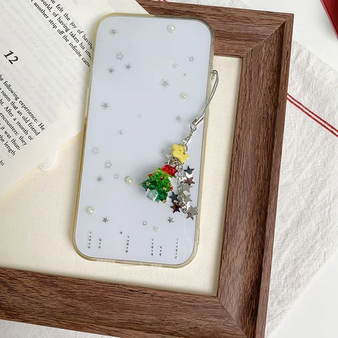 Y2K модный брелок в виде рождественской елки, милый брелок со звездой и кисточкой, подвеска в стиле Ins, эстетический девчачий ремешок для телефона, сумка, подвески, рождественский подарок