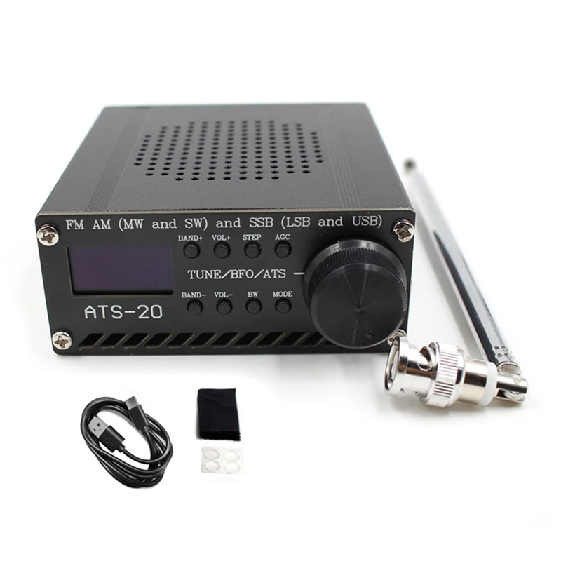 

New ATS-20 Si4732 Full Band Radio Receiver With 2.4 Inch Touch Screen FM LW MW SW SSB (LSB & USB) DSP Receiver With Antenna