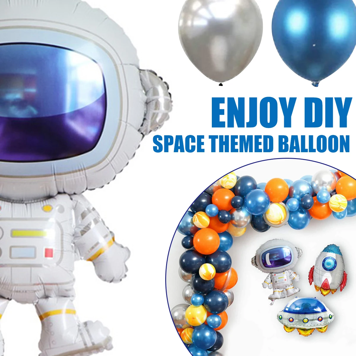 

Воздушный шар в космосе, астронавт, строительный шар, многоразовая Вселенная, астронавт, тема астронавта, комплект гирлянды латексный возду...