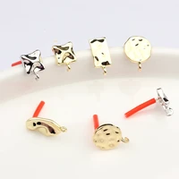 6pcslot zinc alloy geometry earrings base connectors for diy fashion drop earrings jewelry making accessories