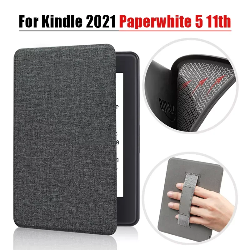 

2021 ТПУ смарт-чехол из ткани для 6,8 дюймового нового Amazon Kindle Paperwhite 5 11-го поколения, силиконовый чехол с ручным ремешком