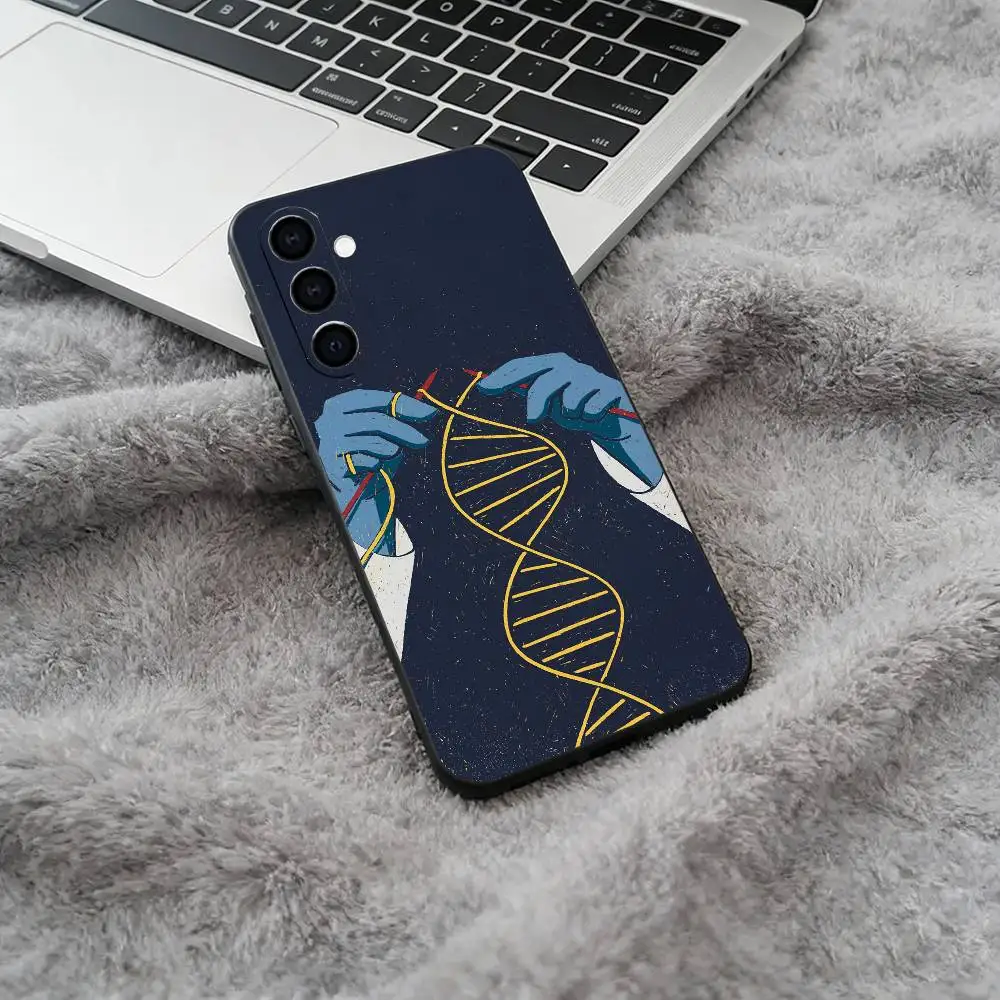 Фото Черный мягкий силиконовый чехол S-Science DNA Biology для Samsung Galaxy A73, A71, A72, A70, A53, A52, A51 №2