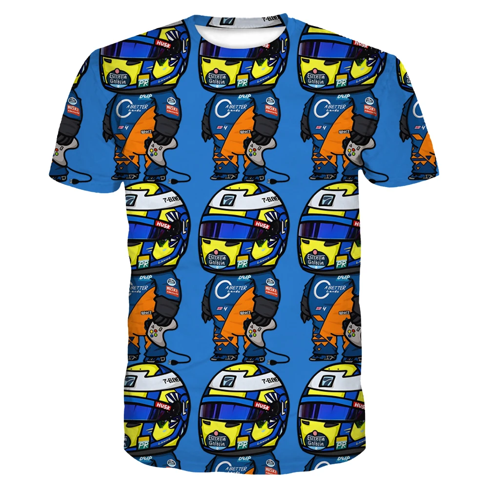 

3D Lando Norris F1 Go-kart Racer T-shirts MEN Manga/Comic Tshirts Cartoon Image T Shirts Popular Characters Tees Four Seasons