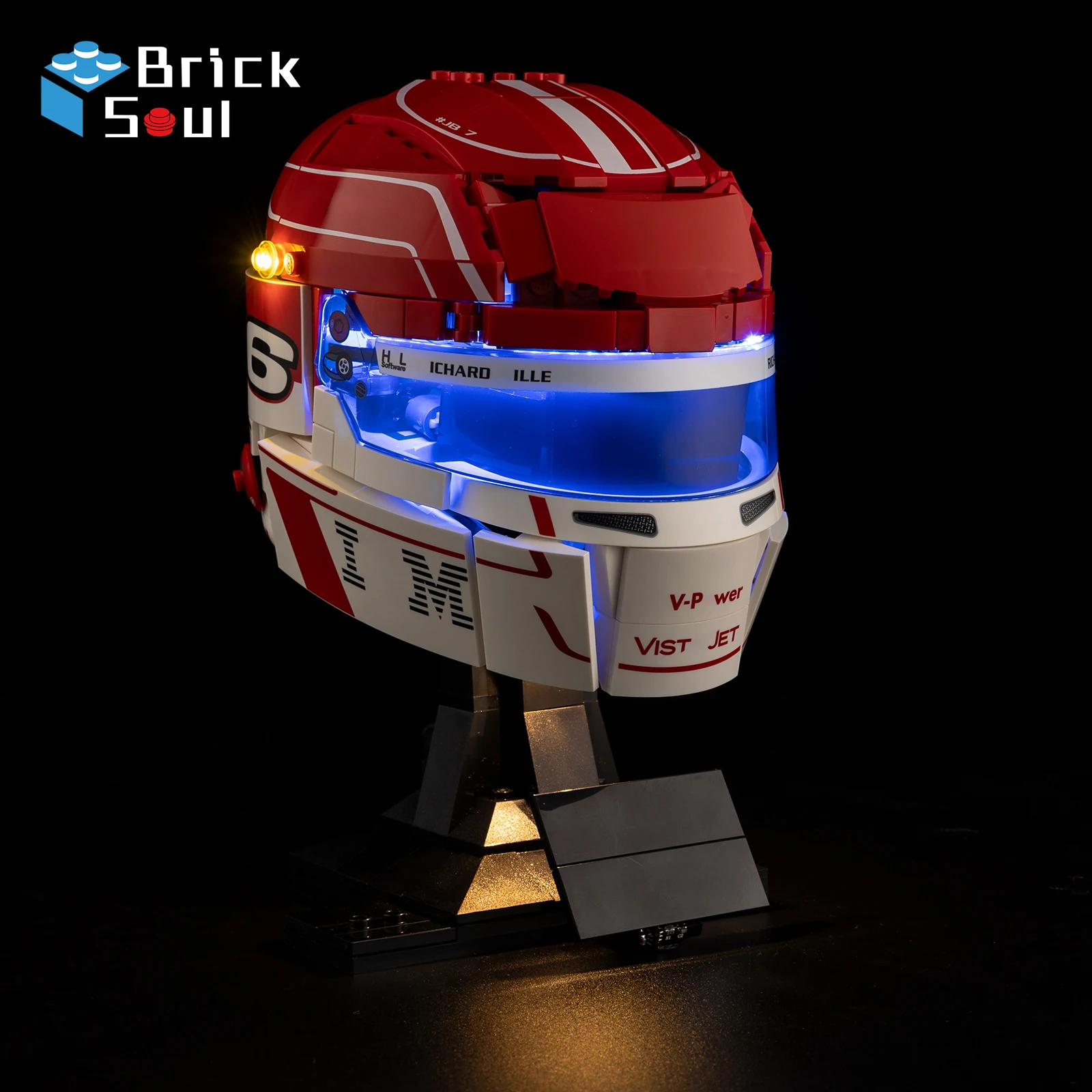 Фото Комплект светодиодной подсветки BrickSoul, подходящий для LEGO Scuderia Ferrari HP Lewis Hamilton Helmet 43014 43017 43022 43023 №3