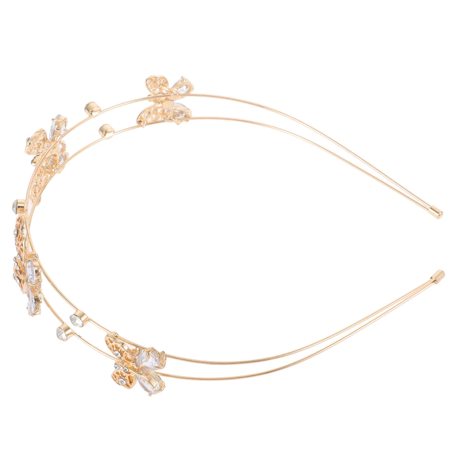 

Rhinestone Double Band Hair Hoops Elegant Women Party Rhinestone Headband