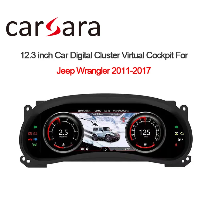 Newer Car Tech Digital Instrument Cluster for Jeep Wrangler 2011-2017 12.5 LCD CockPit Speedometer Car Meter Gauge