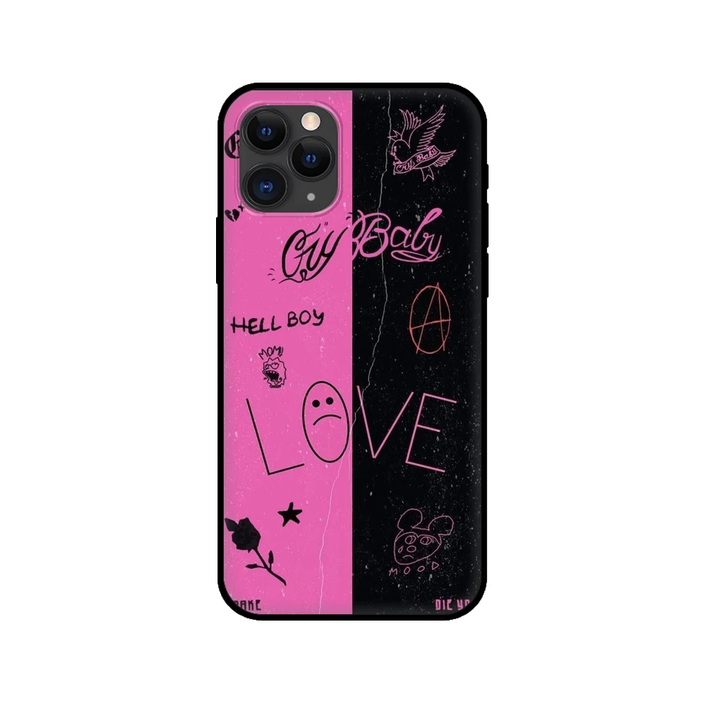 Черный чехол из ТПУ для iphone 5 5s se 2020 6 6s 7 8 plus x 10 XR XS 11 12 mini pro MAX задняя крышка Lil Peep |