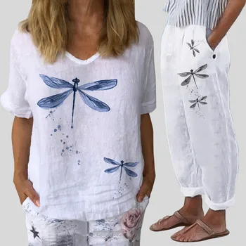 Imitation Cotton Linen Chic And Elegant Women'S Pants And Blouse Sets Summer Outfits For Women'S Clothing Set 2 Pieces Sets 2023 1